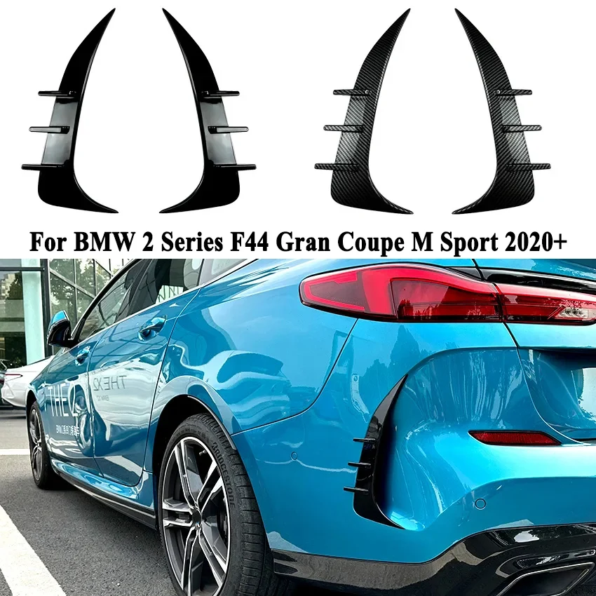 1 Pair Black ABS Rear Side Wind Knife Spoiler For BMW 2 Series F44 Gran Coupe M Sport 2020+ Exterior Tuning Style