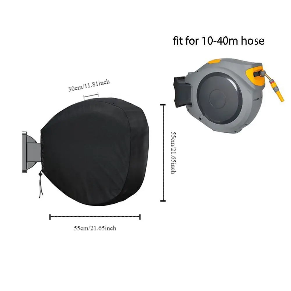 Retractable Wall Mounted Insulated Hose Cover Waterproof Storing Cord Reel Cover 420D UV Resistant Cart Dust Accessory Lawn