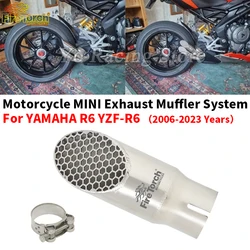 Slip On For YAMAHA R6 YZF-R6 2006 - 2023 Years Motorcycle Exhaust Mini Escape Moto System Hidden 45MM Muffler GP Motocross