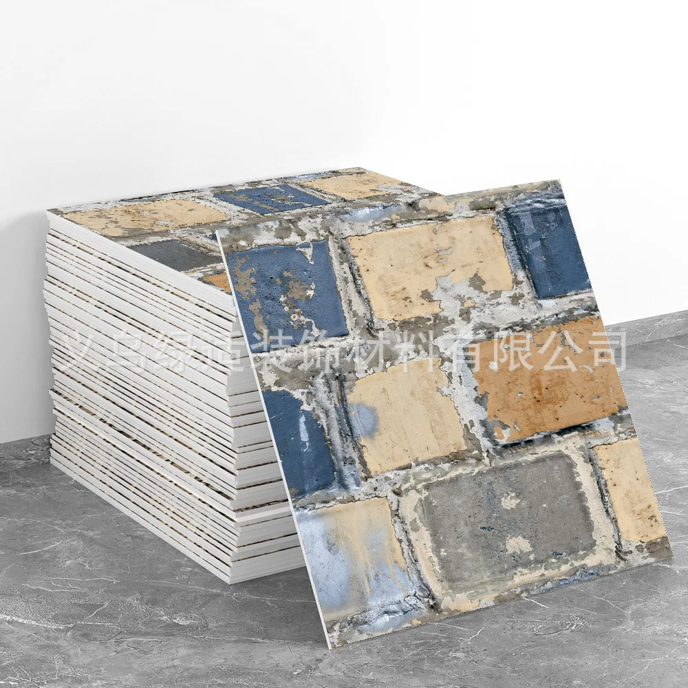 3D Brick Room Decoration autoadhesivo Vintage Marble Tile Effect Wall Panel 30x30cm Self-Adhesive para sala de estar