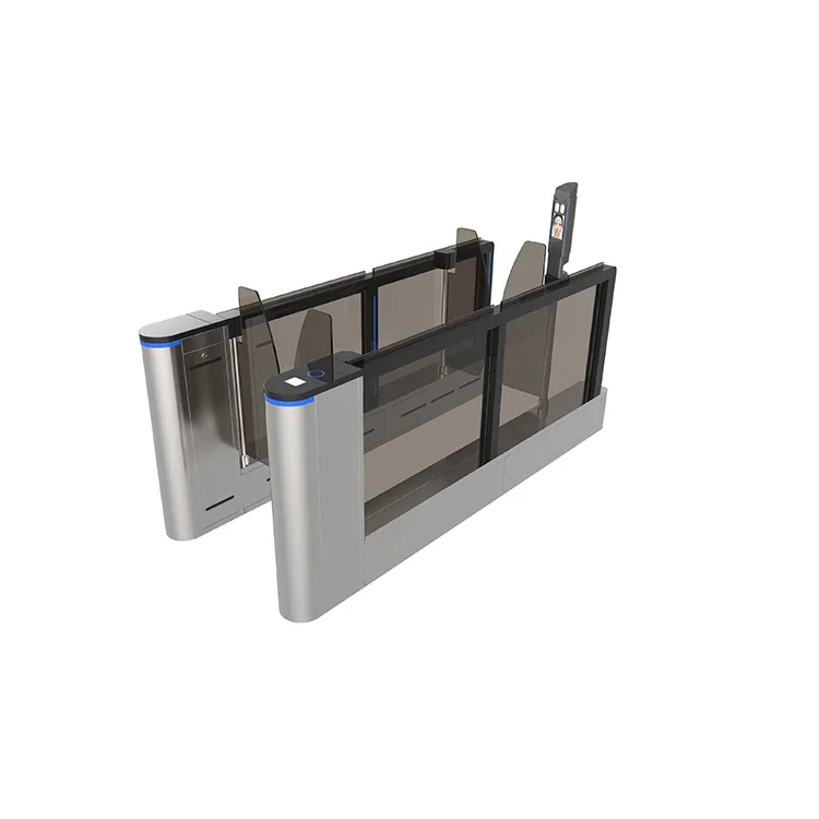 High Speed Facial Recognition Turnstile Double Barrier Swing Gate Glass Turnstiles Use For Airport