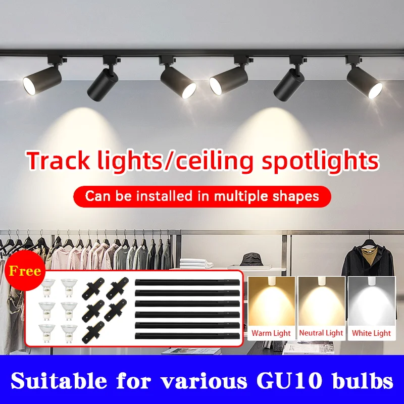 

LED Rail Ceiling Lamp Replaceable Lamps Track Light 110v 220v Rails Spot Lights for Living Room Bedroom Light Fixture Home Decor