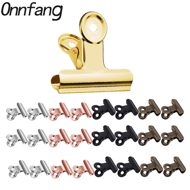 40/20PCS Mini Bulldog Clips 22mm Metal Hinge Clips Spring Clips Ticket Paper Stationery Clip Tags Document Binder Clip