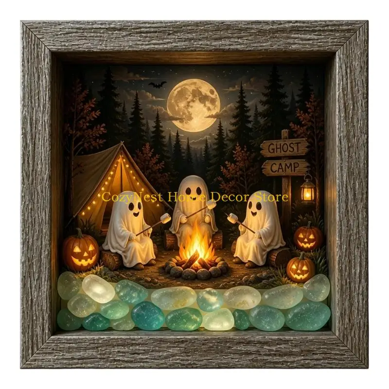 92MF Seasonal Case Display Box, DIY Frame Light Decoration with Soft Lighting for Entry Shelf, Side Table, or Indoor Home