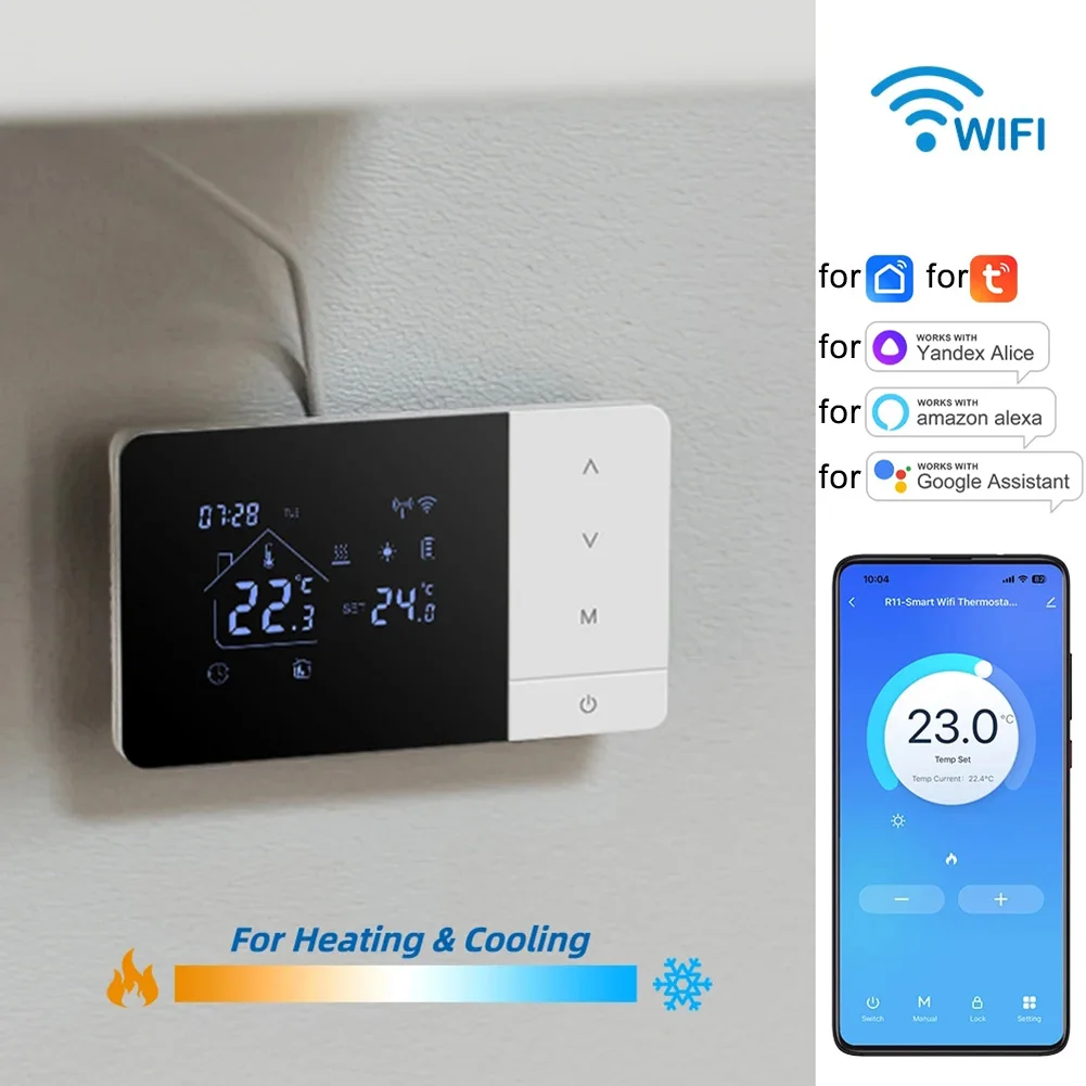 Programmable Thermostat WiFi Thermostat Customizable Schedule Thermostat Temperature Control System Temperature Calibration
