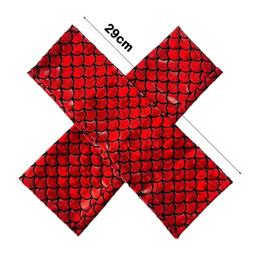 Colorful Design Fish Scale Gloves Fish Scale Pattern Fashion Personality Cosplay Gloves Long Length Mermaid Gloves