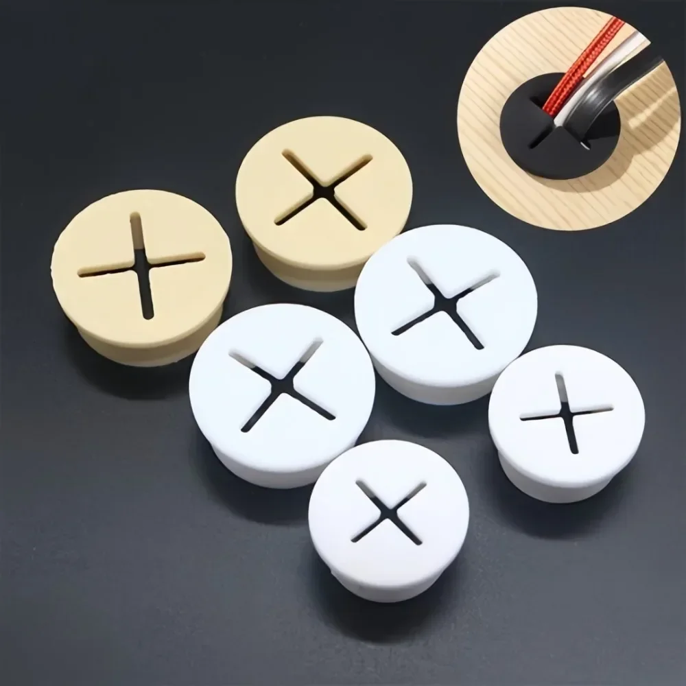 2/10pc Flexible Rubber Cable Cord Grommets Table Desktop Hole Cover TV Console Furnitures Hole Cover Dustproo Multi Purpose Part