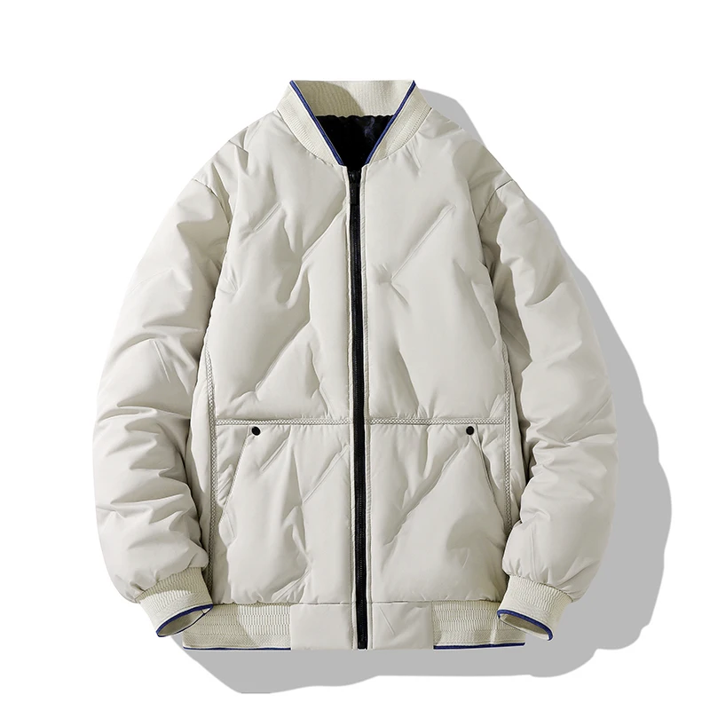 Solid Color Comfortable Thickened Warm Men Cotton Jacket High Quality Wind-Resistant Stand Collar Men Clothing Roupas Masculinas