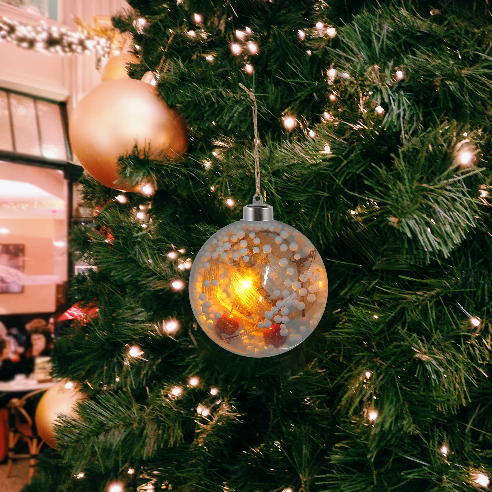 3Pcs Decorative LED Glass Bulbs with Inner Copper String Lights Soft Illumination for Courtyard Porch Ceiling Festive Atmosphere