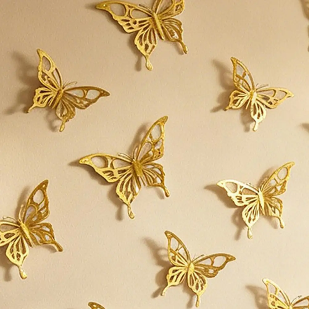 

12Pcs 3D Butterfly Wall Sticker Self Adhesive Waterproof Wall Decals Removable DIY Wall Decors for Living Room Bedroom 97