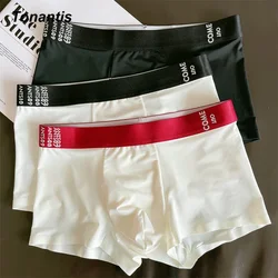 3Pcs/Pack Men Boxer Ice Silk Seamless Mens Underwear High Quality Ultra-thin Mulberry Crotch Youth Trendy Men's Panties 2023 New