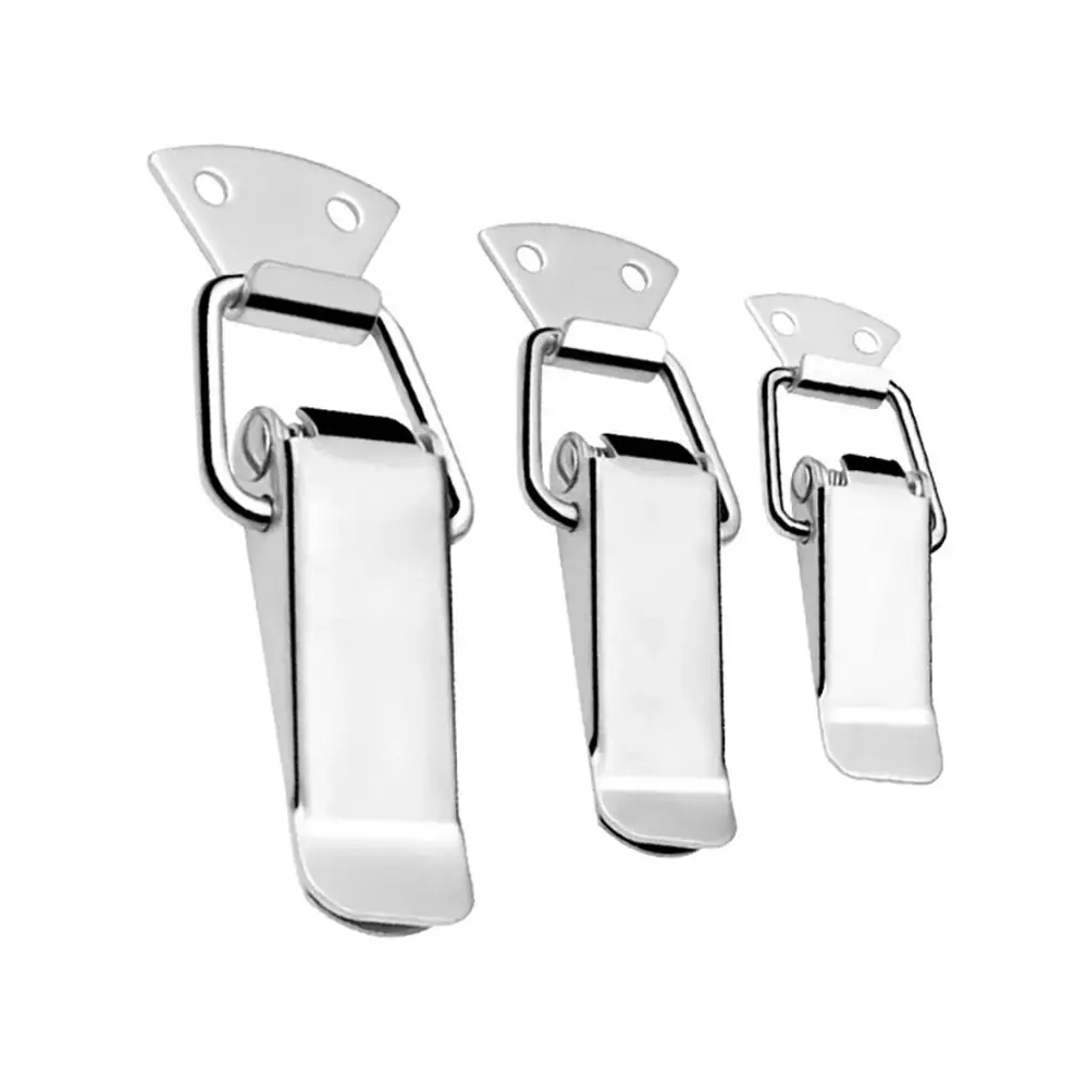 Furniture Fitting Stainless Steel Spring Loaded Latch Silver Durable Toggle Latch Spring Lock Wooden Box