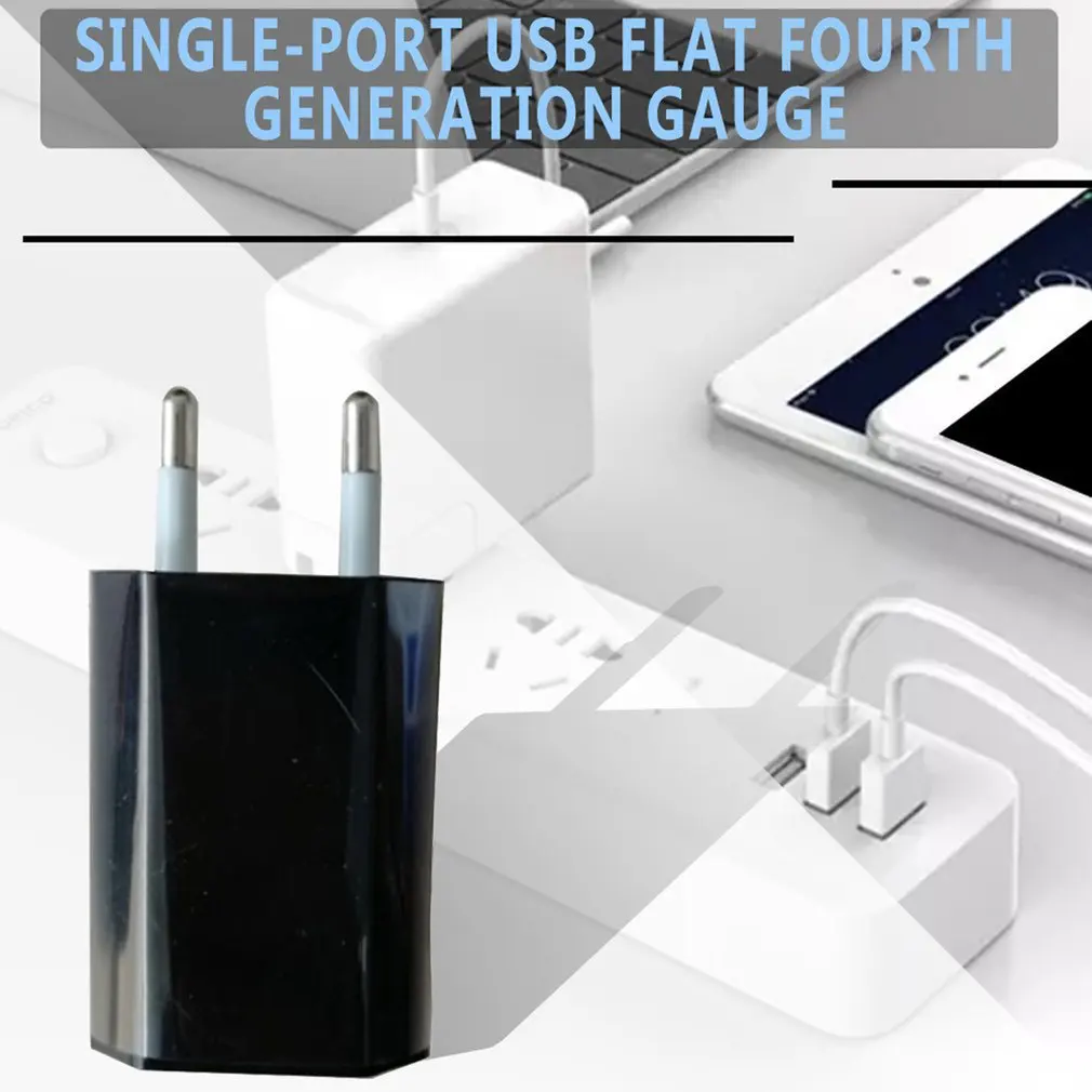 High Quality 5V 500mA 1A EU Plug USB Fast Charger Mobile Phone USB Cable Wall Travel Power Adapter Compatible For Pad Tablet