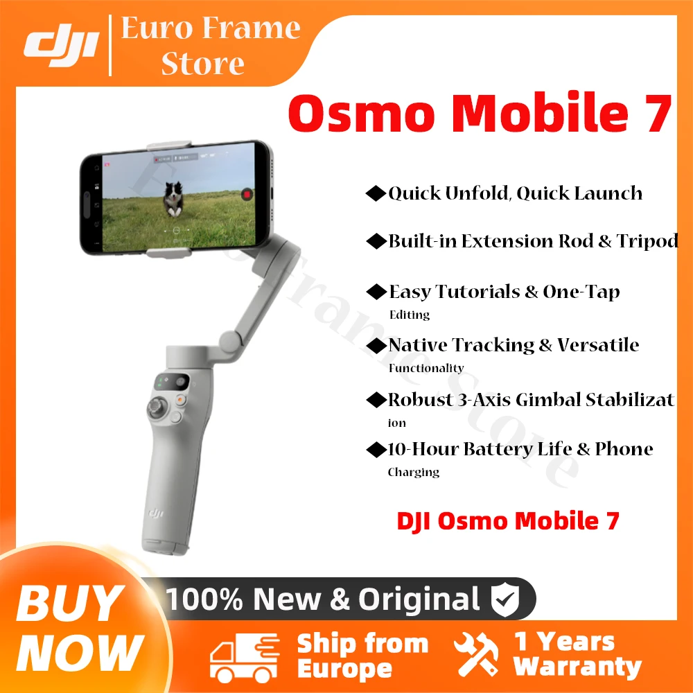 DJI Osmo mobile 7 Smartphone Gimbal Stabilizer Native Tracking With Integrated Audio & Lighting Capabilities Original New