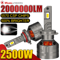 2500W 2000000LM H7 H11 H4 LED Headlights K5C Canbus Led H1 HB3 9005 4300K 6000K H8 HB4 9006 H9 9012 HIR2 CSP Turbo Car Fog Lamps
