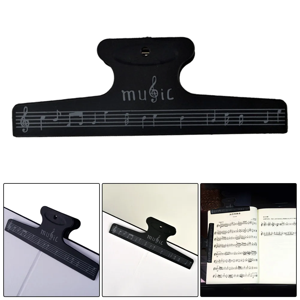 

Versatile Sheet Music Page Clip ABS Book Holder For Musicians 150x50mm Black Clamp For Piano Guitar Big Catalogs Keyboard Part