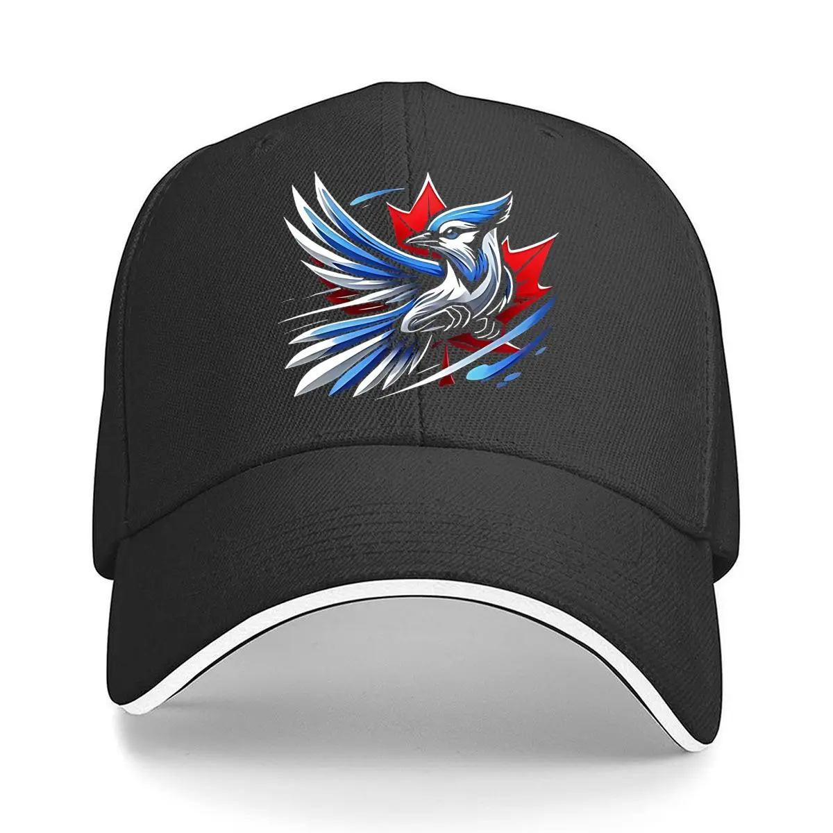 Blue Jay Maple Leaf Art Vinyl Sticker Hip Hop hat Fashion Outdoor Sports Sandwich Baseball Cap