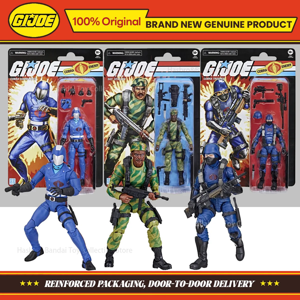 Хасбро G.I. Коллекционная серия Joe Classified: Ретро-фигурки Cobra Commander/Cobra Trooper/Sgt. Фигурка Сталкера: Оригинальная модель игрушки