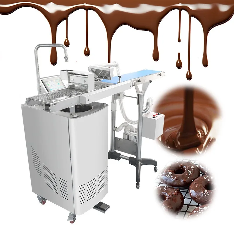 Commercial Automatic Chocolate Tempering Machine Chocolate Coating Spraying Production Line for Snack Making