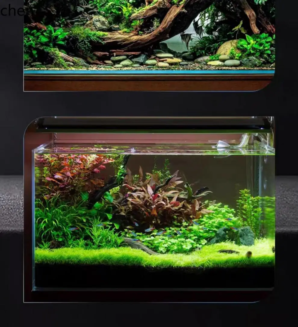 ZML Glass Freshly Made Ultra-clear Fish Tank Large Medium Small Turtle Tank Rectangular Landscaping Stream Tank