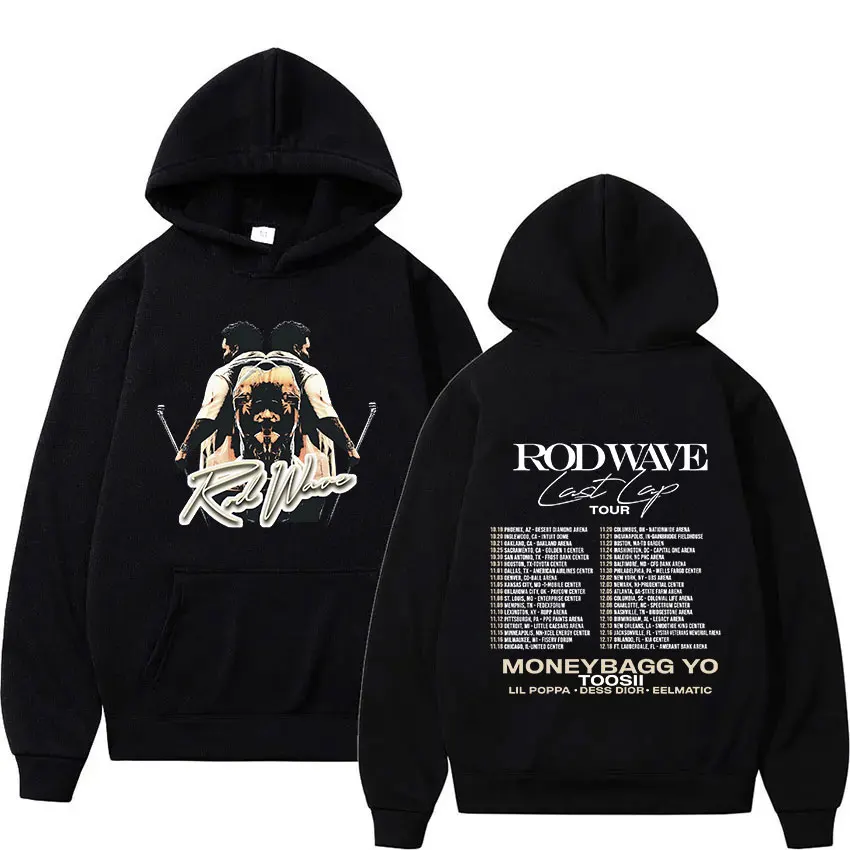 Rod Wave Last Lap Tour 2024 Print Hoodie Men Retro High Quality Fashion Sweatshirt Unisex Hip Hop Loose Clothing Pullover Hooded