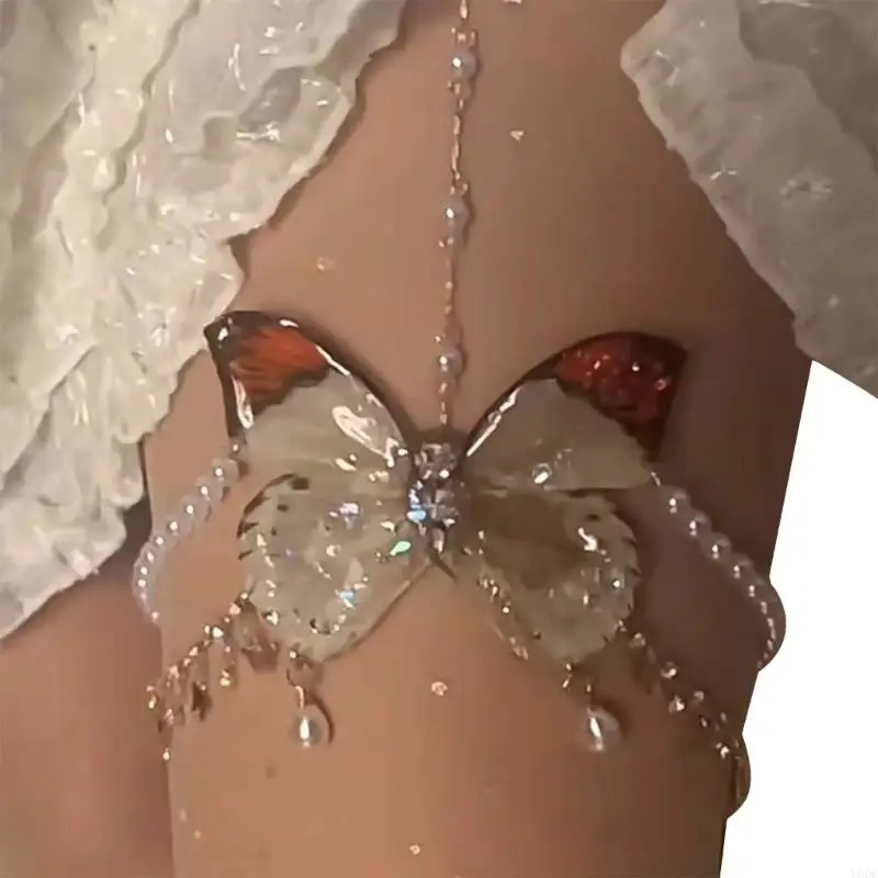 حزام سلسلة الساق متعدد الطبقات من اللؤلؤ للنساء سلسلة الفخذ وحفلات الرقص وإكسسوارات الحفلات التنكرية Y166 #1