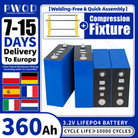 PWOD Lifepo4 Battery 360AH 3.2V with Compressing Fixture Rechargeable Batteries DIY 12V 24V 48V RV Boat Golf Cart Cell EU Stock