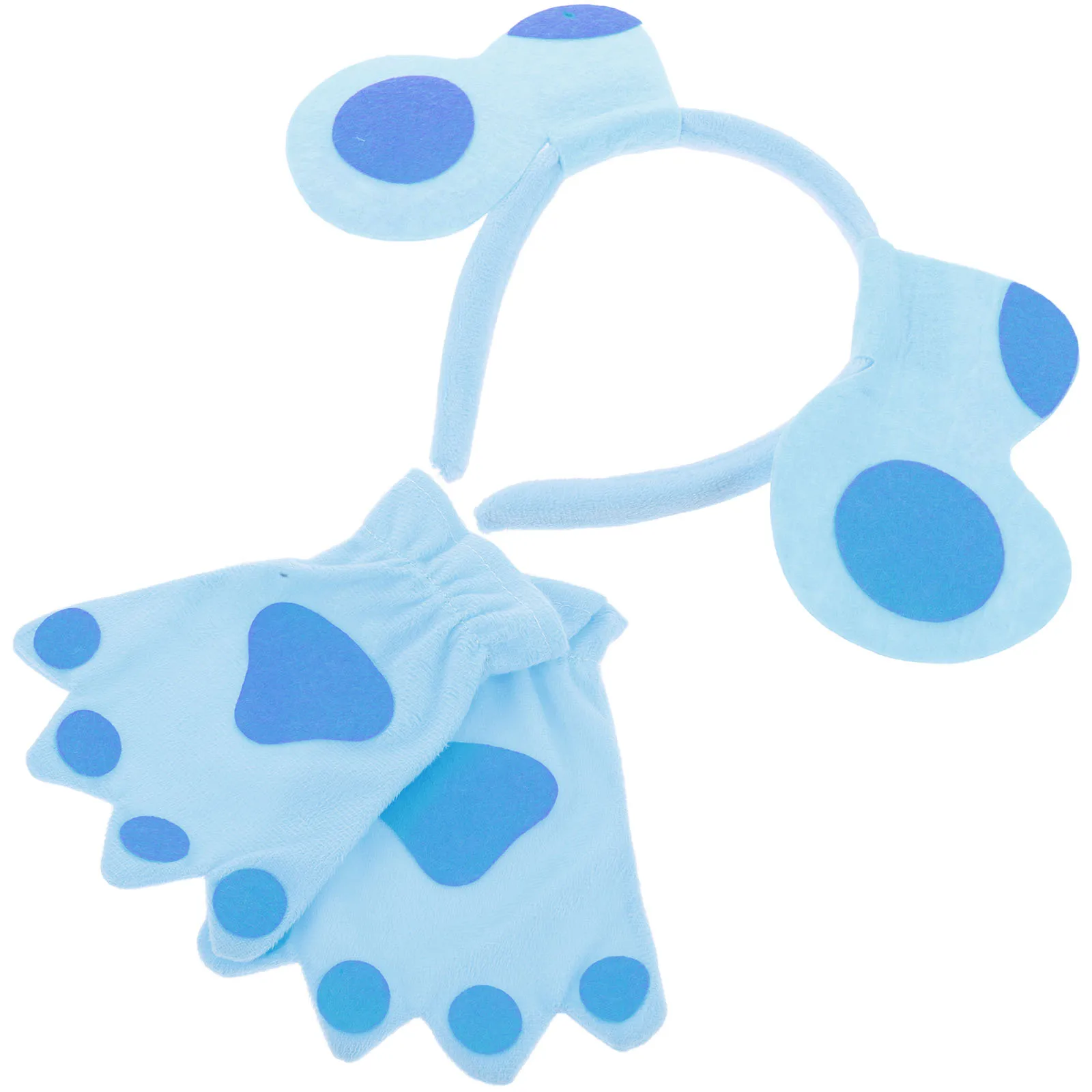 

Puppy Hairband Set Dog Ears Accessory Cosplay Headband Cat Costume Animal Paw Warm Gloves Cloth Mittens Child