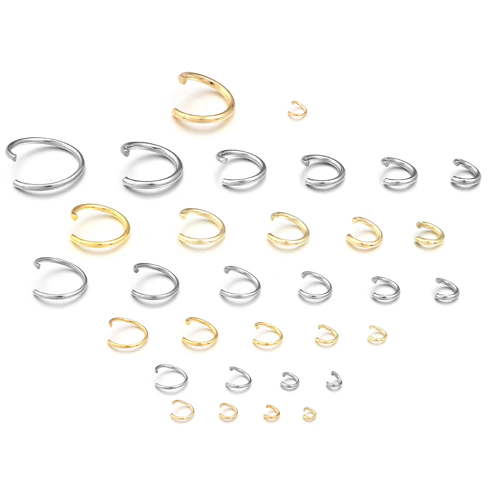100/200pcs Stainless Steel Split Rings Open Jump Rings Connectors Necklace Bracelet Findings Connector For Jewelry Making