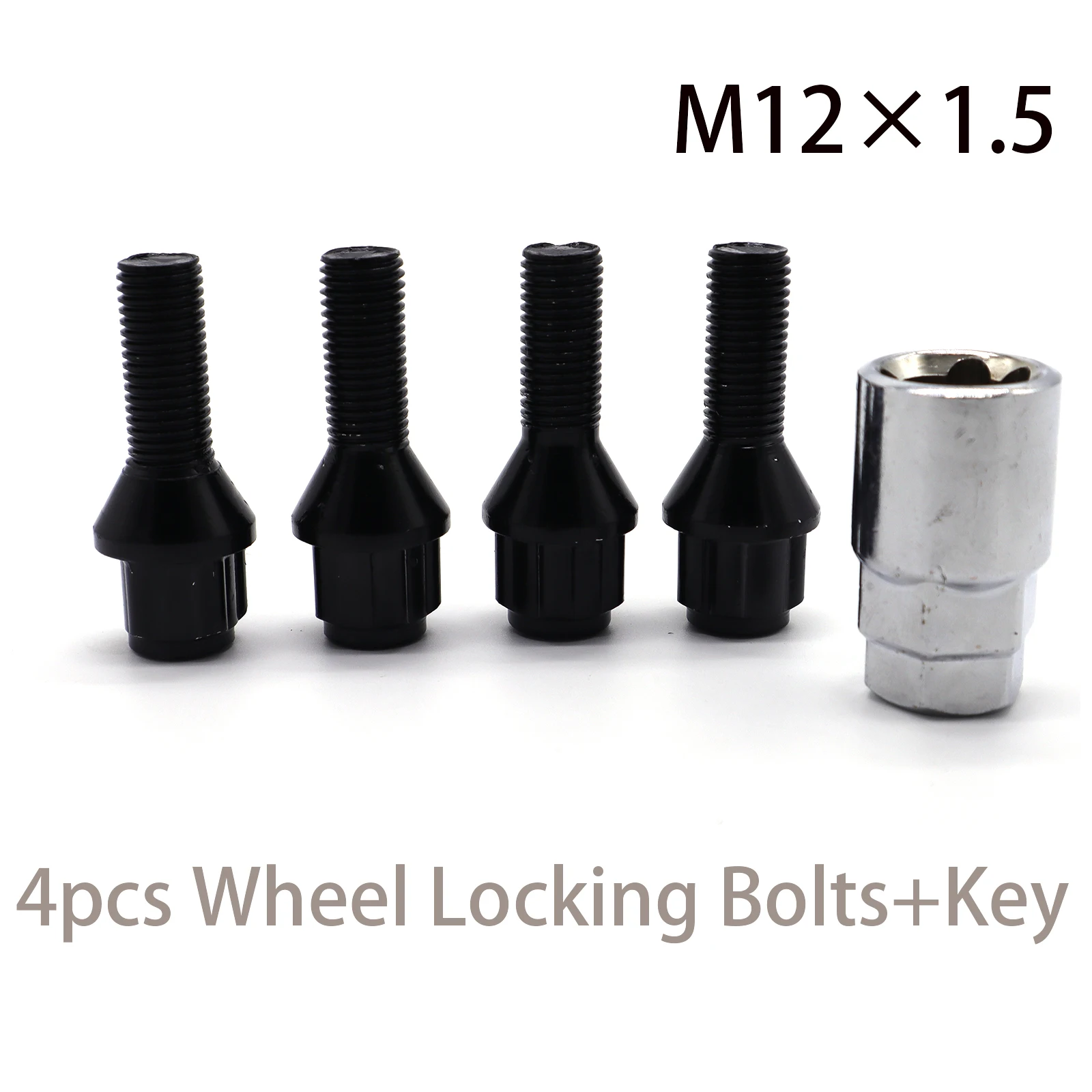 4pcs Car Alloy Wheel Locking Bolts Nuts Lugs M12 x 1.5 Truck Parts For BMW 1 3 5 Series 1500-2000 VW Caddy 2004-2023 Transporter