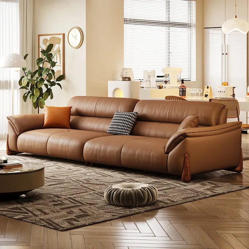 Luxury modern light leather sofa comfortable living room sofas and seating furniture home couch sectional sofa Armchair couchs