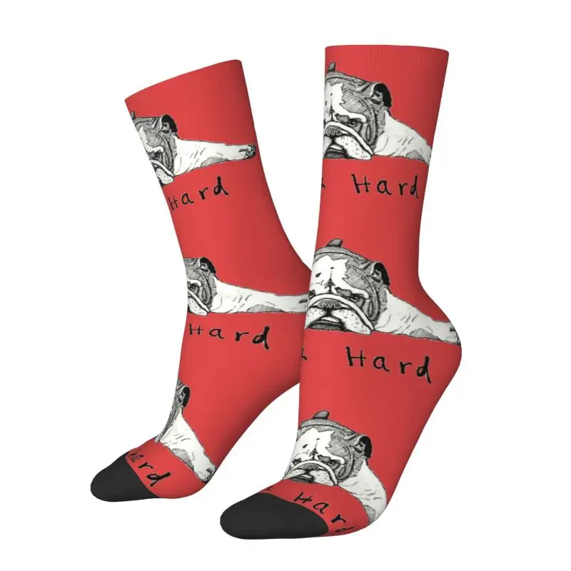 Funny French Bulldog Hard Work Men's Crew Socks Unisex Funny 3D Printed Cute Dog Puppy Dress Socks