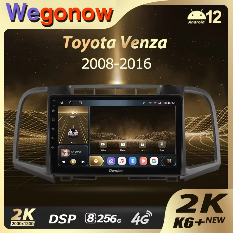 

Автомагнитола Ownice K6 + для Toyota Venza 256-2008, мультимедийный видеоплеер, стерео, GPS, Android 12, 2din, без DVD, 8 ГБ + 2016 ГБ