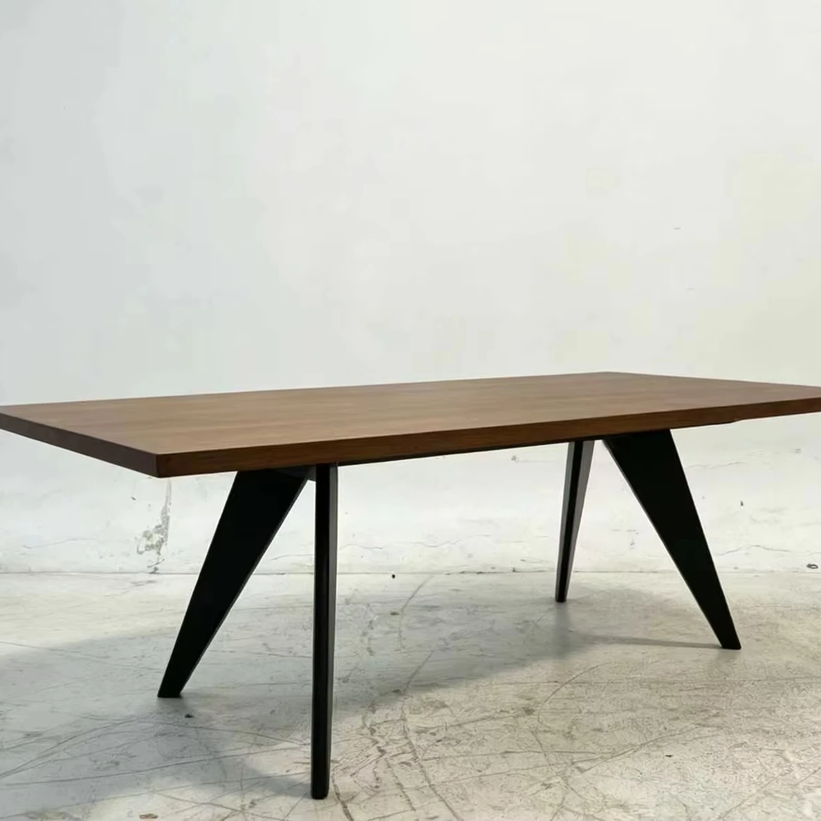 Industrial Vintage Iron Metal Mango Wood Adjustable Square Folding Dining Table For Home Office Hotel Villa Farmhouse Apartment