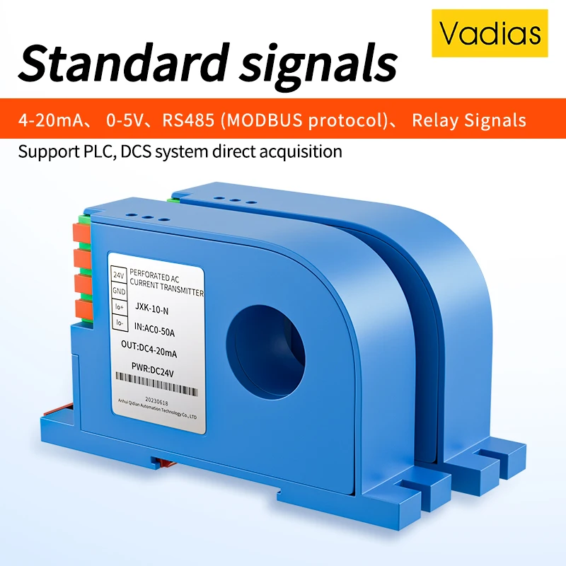 500A AC/DC Current Transducer 4-20mA 0-10V 0-5V RS485 DC18~32V Current Transmitter 24VDC Hall Current Sensor