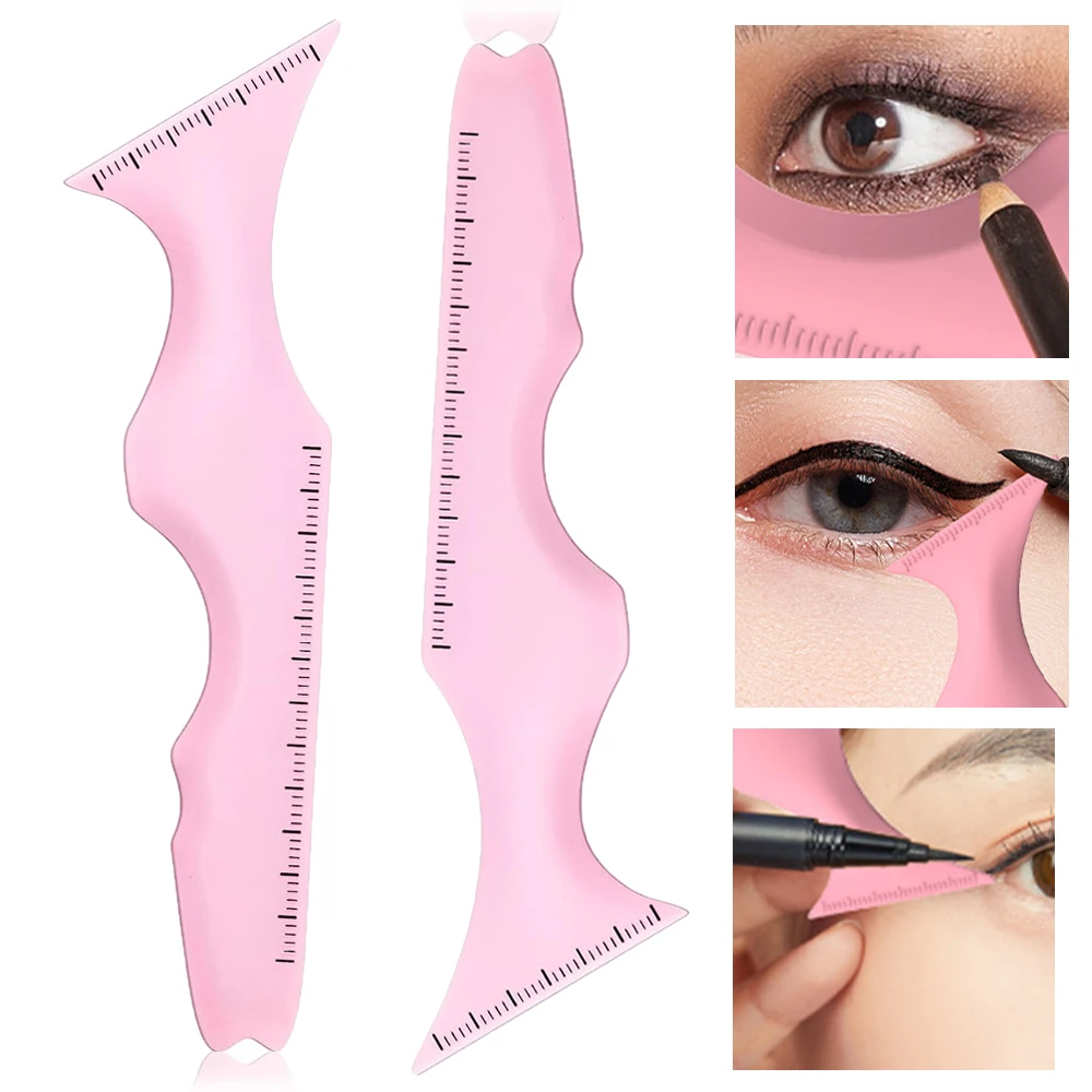 5 in1 Eyeliner Stencils Silicone Multi-Purpose Eye Makeup Tool Winged Eyeliner,Defined Eyebrow,Eyelash,Face Contour and Lip Line