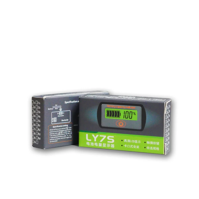 Verificador de tensão do voltímetro da bateria de lítio acidificada ao chumbo do carro do lcd ajustável do indicador 12v/24v da capacidade da bateria da tensão do toque-tipo