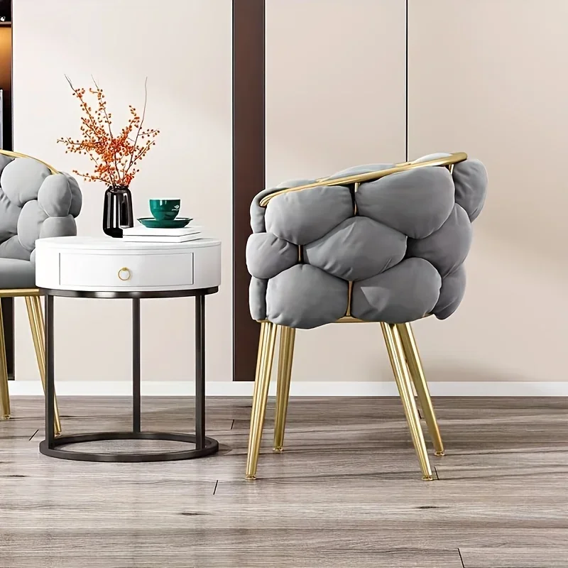 Elegant Girls Dressing Chair, Backrest Chair Perfect for Bedroom Makeup, Business Hospitality, and Dormitory Single Sofa Chair image 6