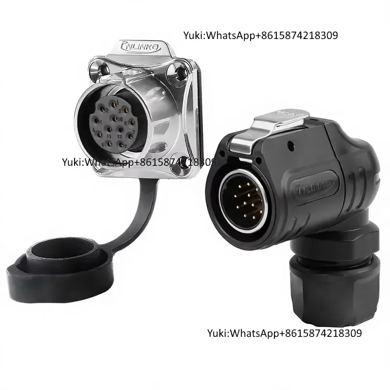CNLINKO LP20 IP68 Circular Connector 2-14 Pin Right Angle Flange Panel Mount Aviation Plug Signal Power OEM Factory Stock