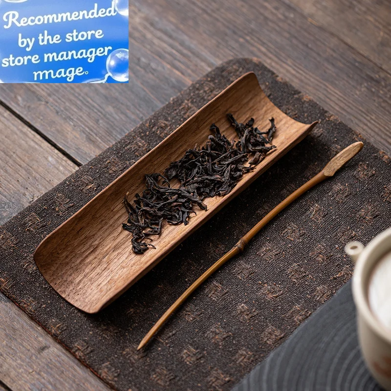 

Новая чайная ложка из черного ореха в китайском стиле, чайная ложка, двухсекционное устройство из цельного дерева, чайная ложка