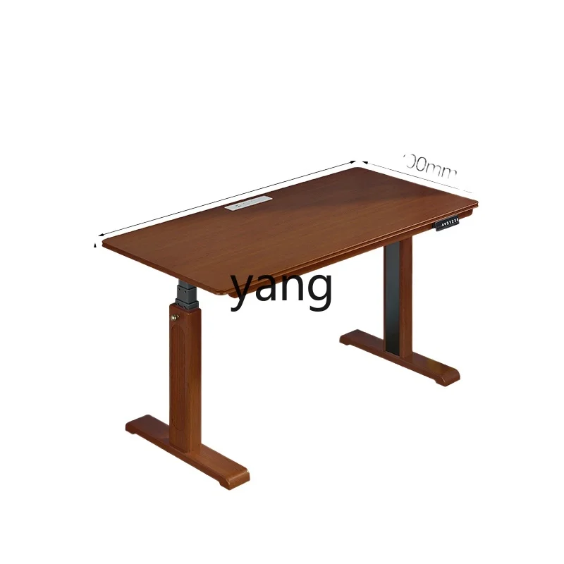 

LTT retro simple electric lifting table solid wood lifting desk home desk