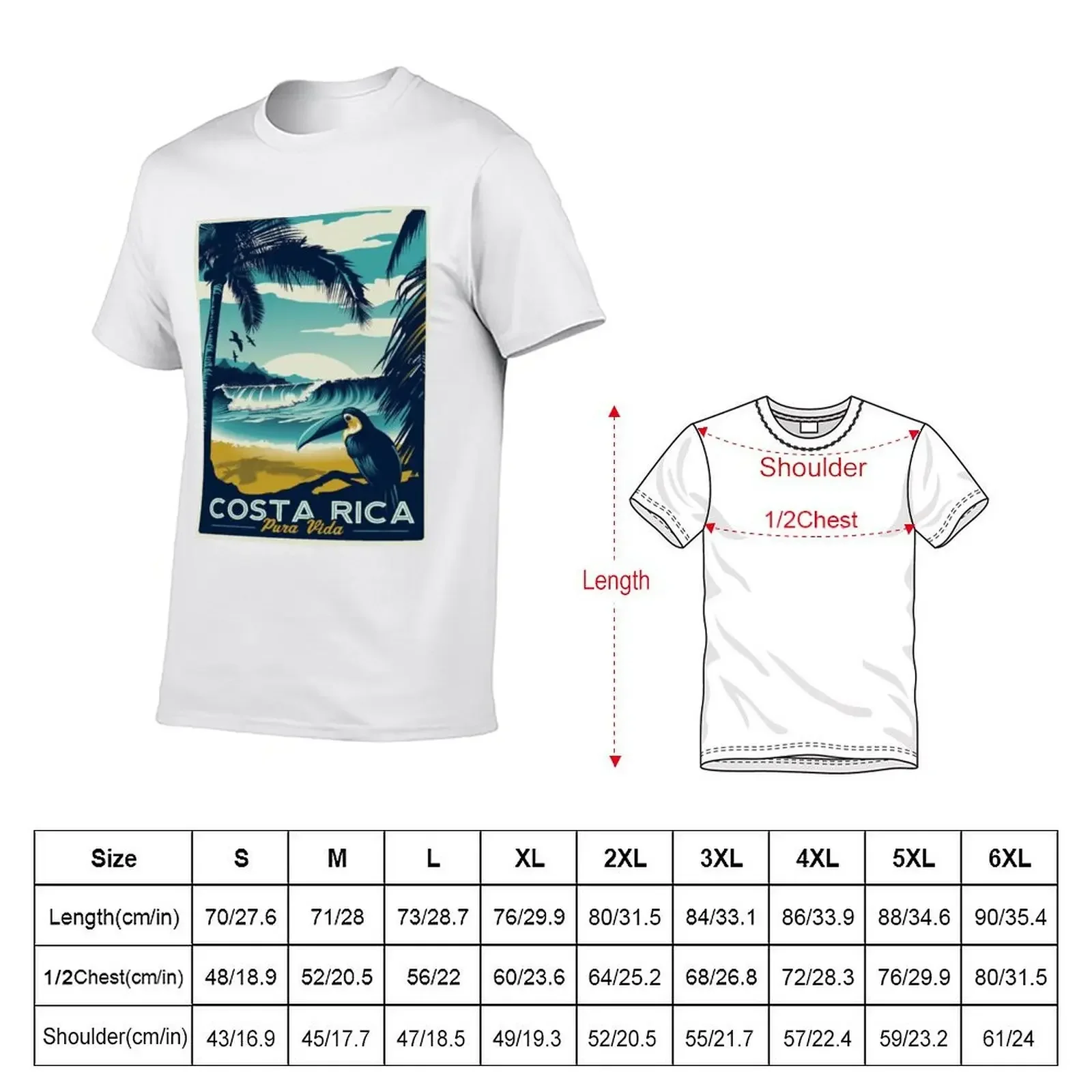 Costa Rica - Pura Vida T-Shirt man clothes plus sizes customizeds cute tops mens vintage t shirts