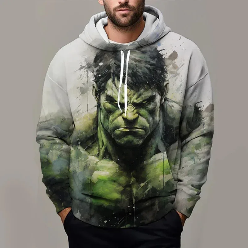 مارفل الفتيان والفتيات هوديس المتضخم الرجال هوديس ثلاثية الأبعاد الطباعة موضة البلوفرات هالك الرجال هوديس MINISO ملابس للرجال