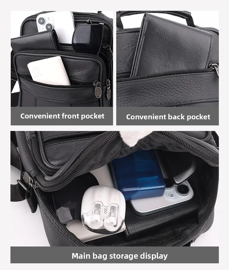 New Business Men's Single-shoulder Bag, Simple and Casual Crossbody Bag, Multi-layer Large-capacity Waterproof Crossbody Bag