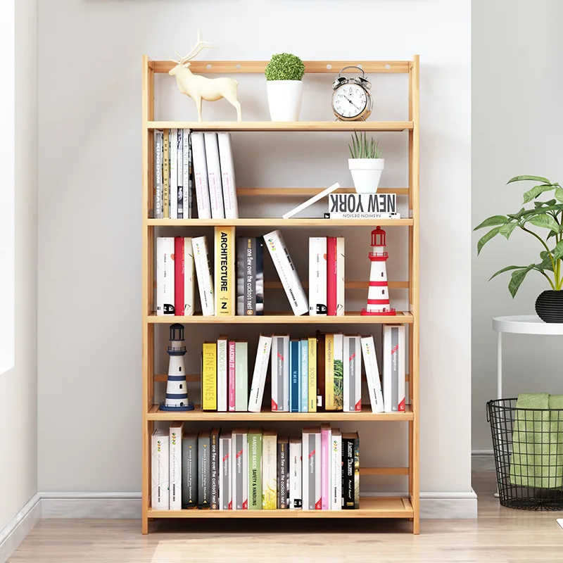 Children's Student Simple Floor To Ceiling Bookshelf Living Room Assembly Storage Rack Strong Load-bearing Stationery Shelf
