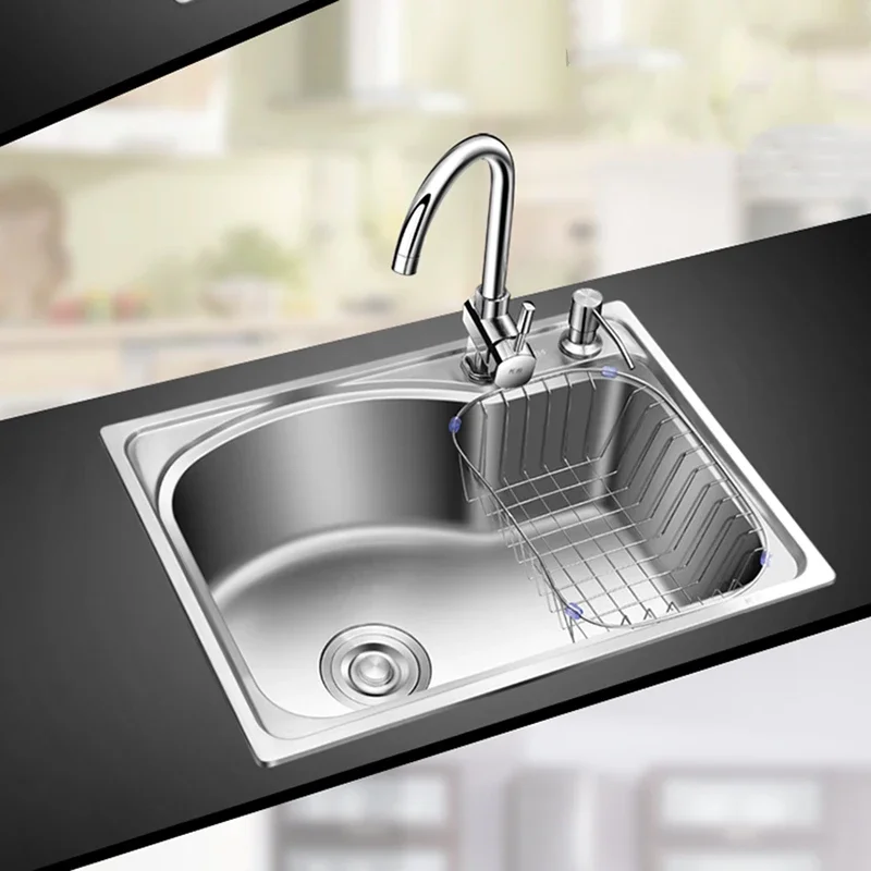 

kitchen sink stainless steel Finished brushed single bowl sink kitchen above counter or undermount without faucet kitchen sinks