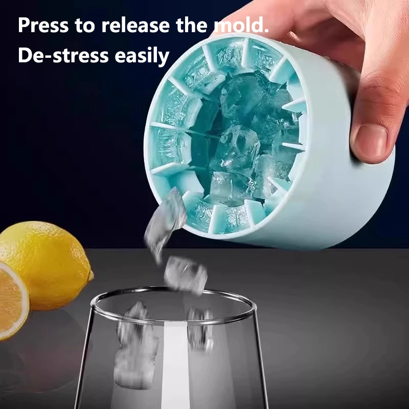 Silicone Ice Cube Mold Round Ice Bucket Summer Homemade DIY Refrigerator Freeze Ice Maker Creative Ice Cube Mold Barware Tools