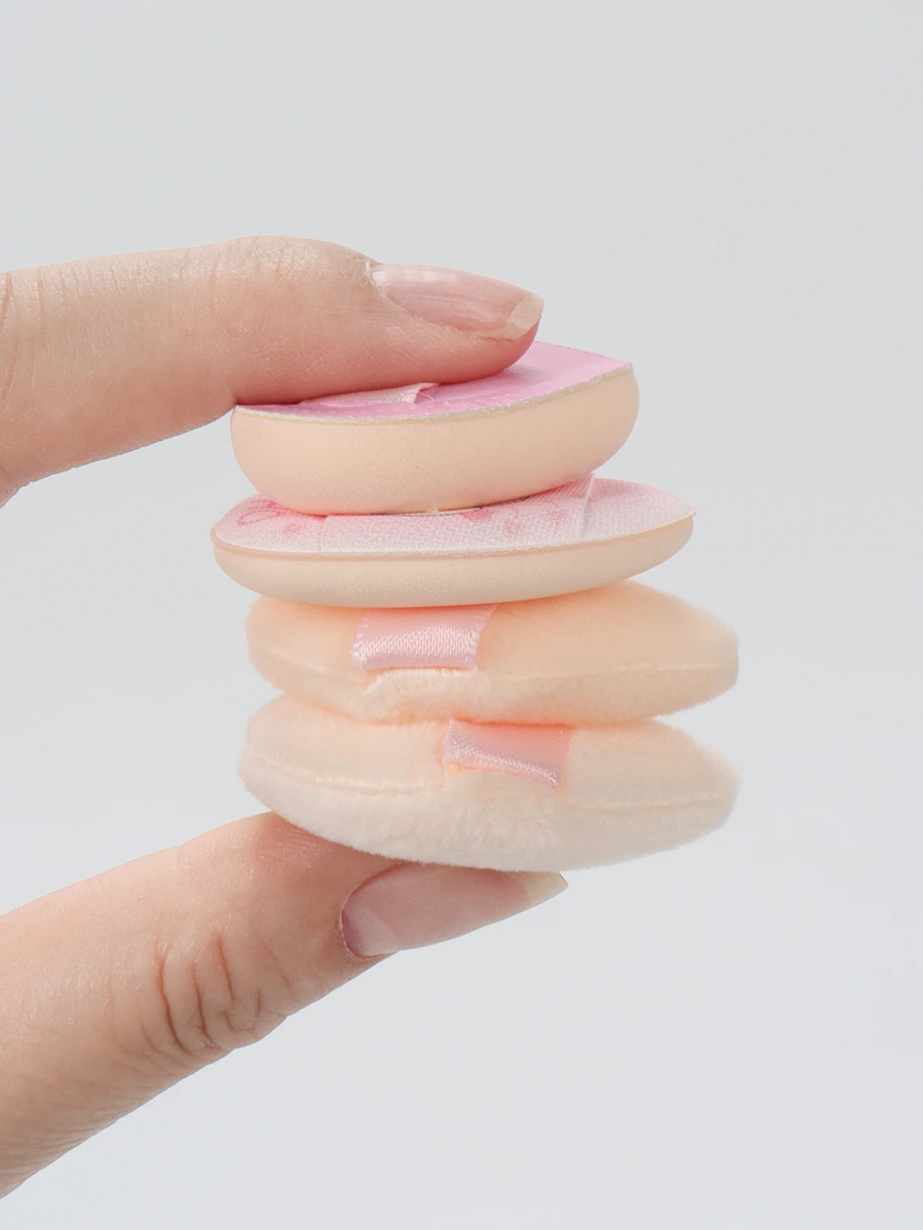 Finger Puff 4/8 unidades, puff de pó de maquiagem puff; Uso úmido ou seco; Sopro de pó com almofada de ar; Esponja de maquiagem portátil multifuncional