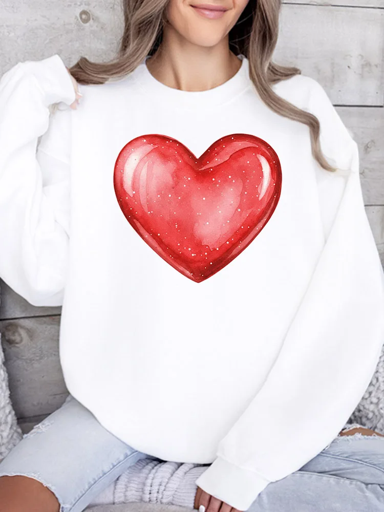 

Женская толстовка Jelly Heart с круглым вырезом, повседневный пуловер с длинными рукавами, свободный крой, для ежедневной носки