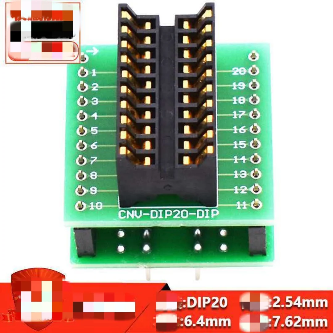 Test Socket DIP20 Press-down Test Socket (Narrow) Black DIP20 Programming Socket Pitch 2.54MM Test Fixture